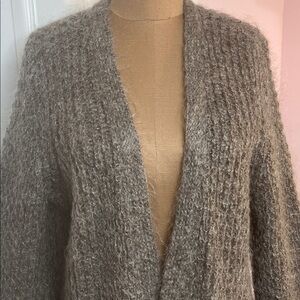 A Pea in the Pod Mohair Cardigan Sweater Taupe Brown Size Medium